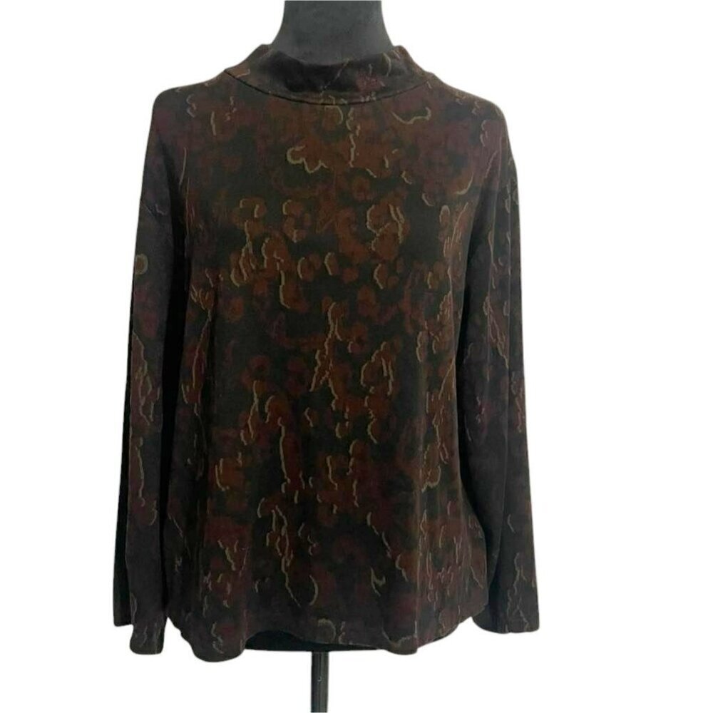 NEW Cut Loose Size Medium  Top Blouse Long Sleeve Mock Neck